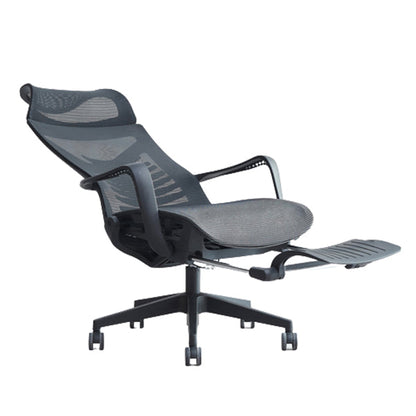 Chaise de bureau pivotante à dos haut de dos moderne chaise de tâche ergonomique avec repose-pieds