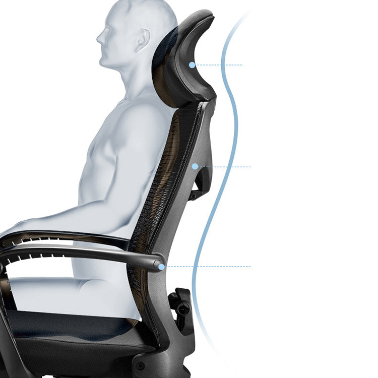 Chaise de bureau pivotante à dos haut de dos moderne chaise de tâche ergonomique avec repose-pieds