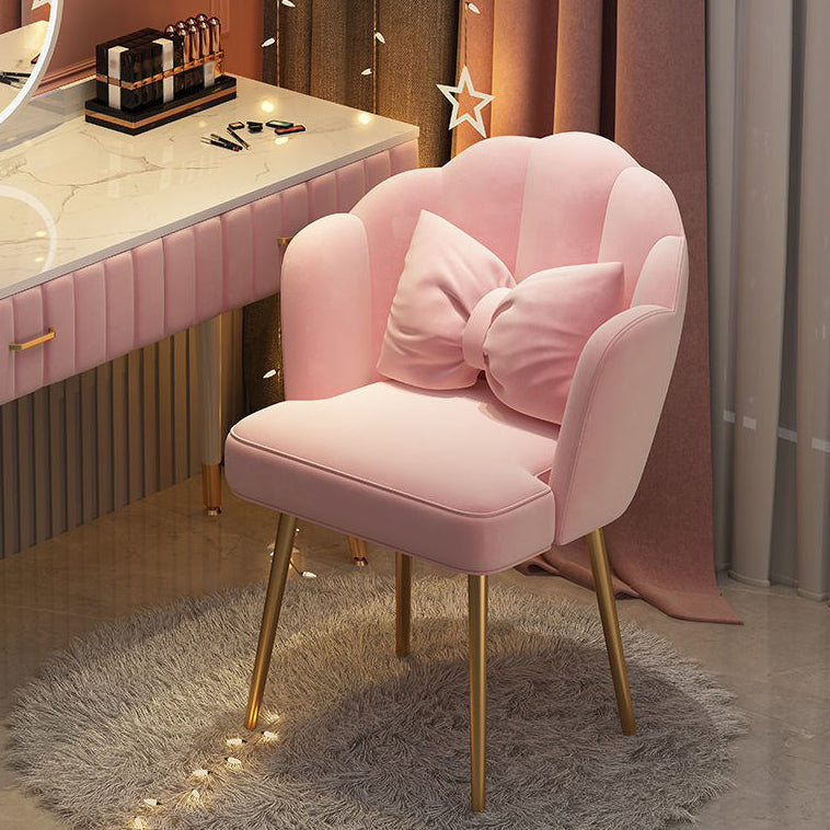 Silla de tareas de terciopelo sin brazo estilo moderno de back back en casa silla de oficina