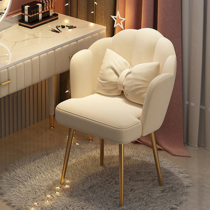 Silla de tareas de terciopelo sin brazo estilo moderno de back back en casa silla de oficina