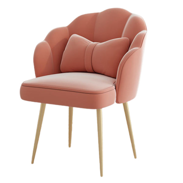 Silla de tareas de terciopelo sin brazo estilo moderno de back back en casa silla de oficina