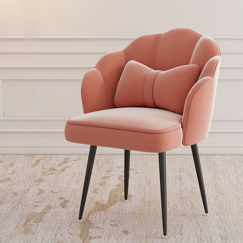 Silla de tareas de terciopelo sin brazo estilo moderno de back back en casa silla de oficina