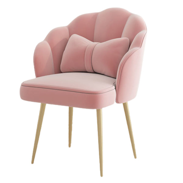 Silla de tareas de terciopelo sin brazo estilo moderno de back back en casa silla de oficina