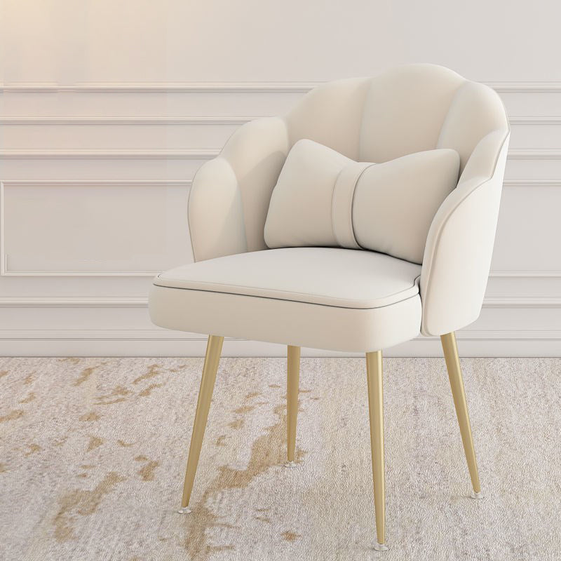 Silla de tareas de terciopelo sin brazo estilo moderno de back back en casa silla de oficina