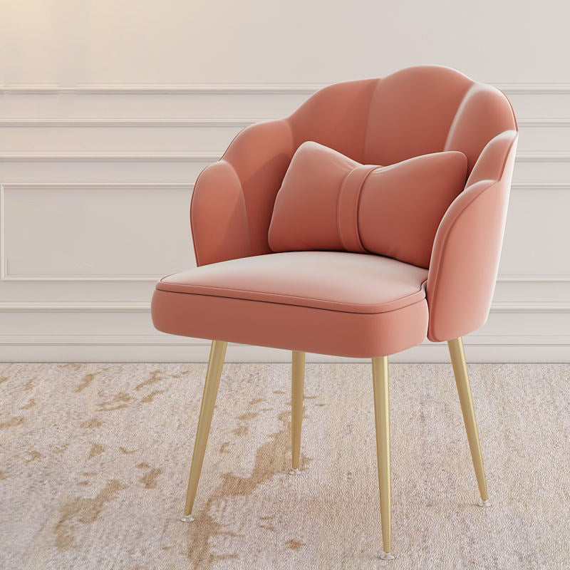 Silla de tareas de terciopelo sin brazo estilo moderno de back back en casa silla de oficina