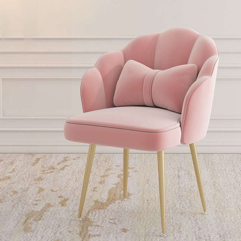 Silla de tareas de terciopelo sin brazo estilo moderno de back back en casa silla de oficina