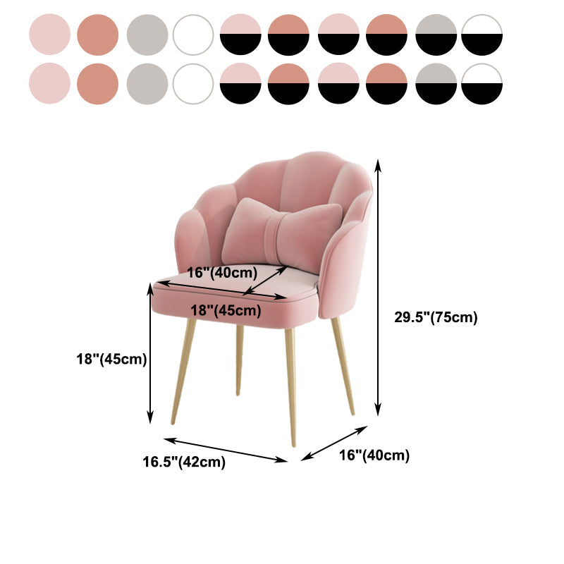 Silla de tareas de terciopelo sin brazo estilo moderno de back back en casa silla de oficina