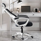 Mesh High Back Office Chair Contemporary Fixed Arms Chair with Headrest White-Black Sponge Tilt Unavailable Clearhalo 'furn' 'furn_office_chair' 'Furniture' 'Office Chairs' 'Office Furniture' 'office_chair' 5134579