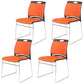 Lumbar Support Conference Chair Silver Steel Frame Armless Chair