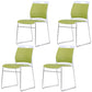 Lumbar Support Conference Chair Silver Steel Frame Armless Chair