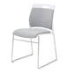 Lumbar Support Conference Chair Silver Steel Frame Armless Chair