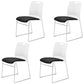 Lumbar Support Conference Chair Silver Steel Frame Armless Chair