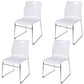 Lumbar Support Conference Chair Silver Steel Frame Armless Chair