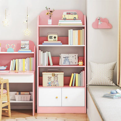 Modern Rectangle Bookcase Wooden Closed Back Bookshelf with Shelves