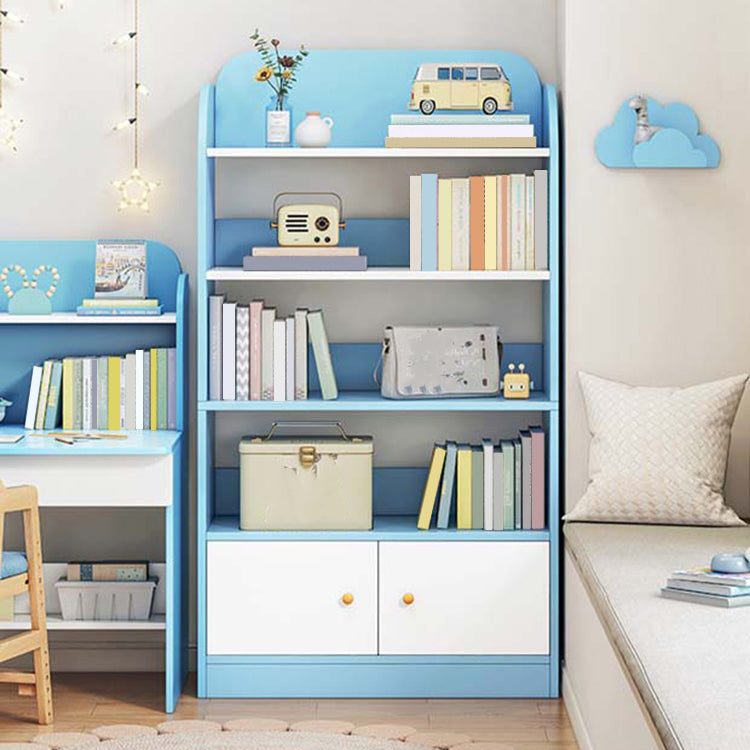 Modern Rectangle Bookcase Wooden Closed Back Bookshelf with Shelves