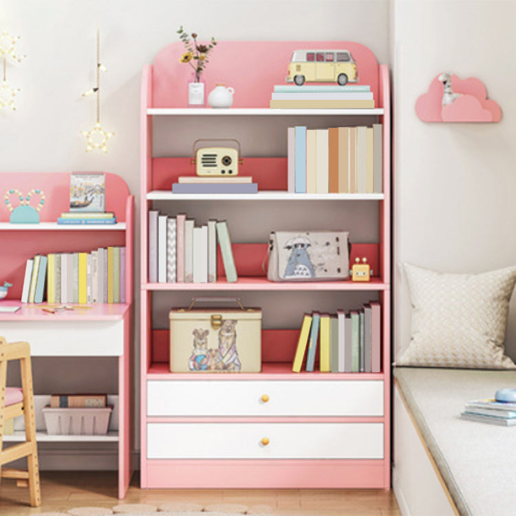 Modern Rectangle Bookcase Wooden Closed Back Bookshelf with Shelves