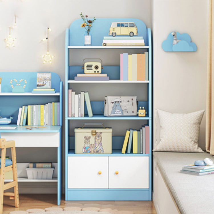 Modern Rectangle Bookcase Wooden Closed Back Bookshelf with Shelves