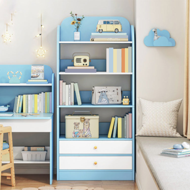 Modern Rectangle Bookcase Wooden Closed Back Bookshelf with Shelves