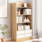 Modern Rectangle Bookcase Wooden Closed Back Bookshelf with Shelves