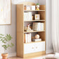 Modern Rectangle Bookcase Wooden Closed Back Bookshelf with Shelves