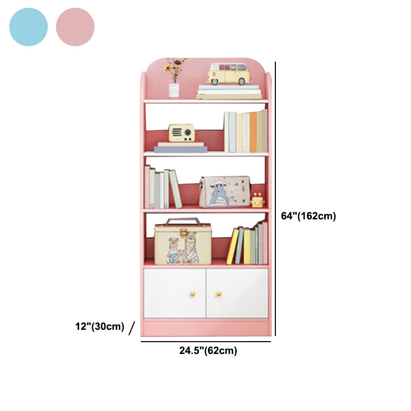 Modern Rectangle Bookcase Wooden Closed Back Bookshelf with Shelves