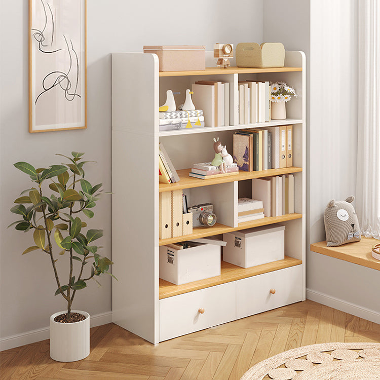 Modern Wooden Bookshelf Closed Back Bookcase for Home Office