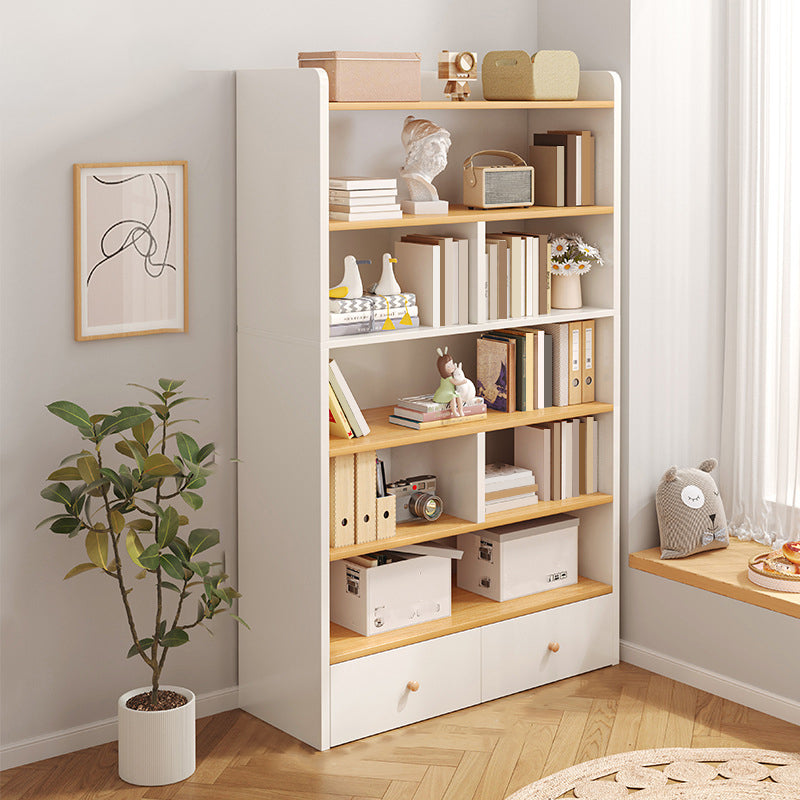 Modern Wooden Bookshelf Closed Back Bookcase for Home Office