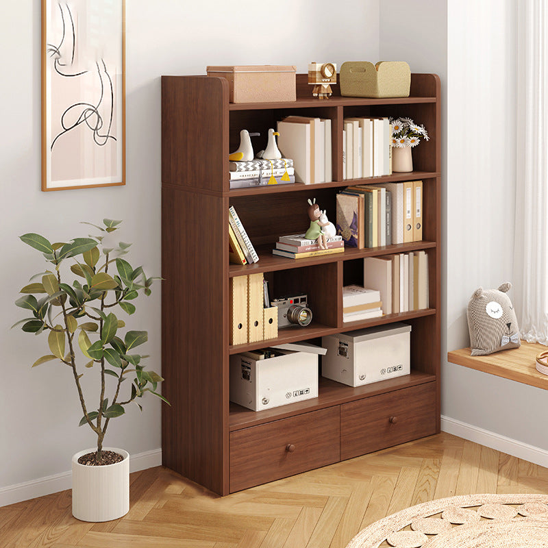 Modern Wooden Bookshelf Closed Back Bookcase for Home Office