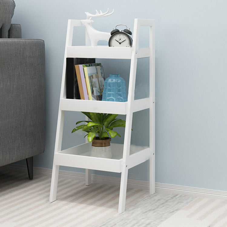 Simple Ladder Shelf Bookcase Modern Bamboo Bookshelf for Office Home