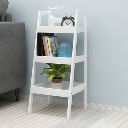 Simple Ladder Shelf Bookcase Modern Bamboo Bookshelf for Office Home