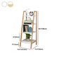 Simple Ladder Shelf Bookcase Modern Bamboo Bookshelf for Office Home