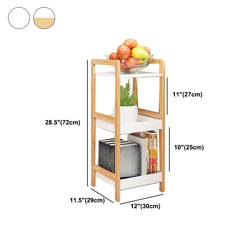Simple Ladder Shelf Bookcase Modern Bamboo Bookshelf for Office Home