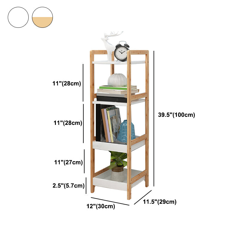 Simple Ladder Shelf Bookcase Modern Bamboo Bookshelf for Office Home
