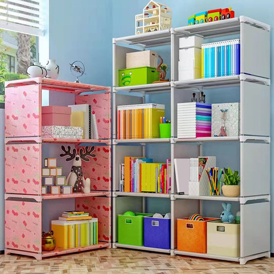 Modern Style Plastic Bookshelf Open Back Bookcase for Living Room
