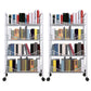 Contemporary Metal Bookshelf with Wheels Open Back Bookcase for Living Room