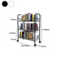 Contemporary Metal Bookshelf with Wheels Open Back Bookcase for Living Room