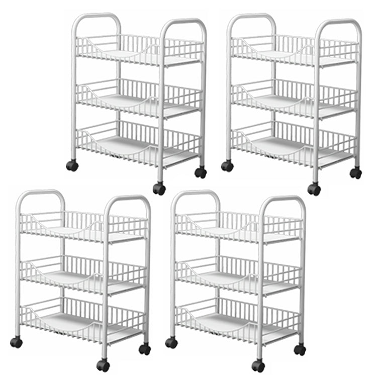 Moderne stijl stalen boekenkast met wielen open boekenplank voor woonkamer