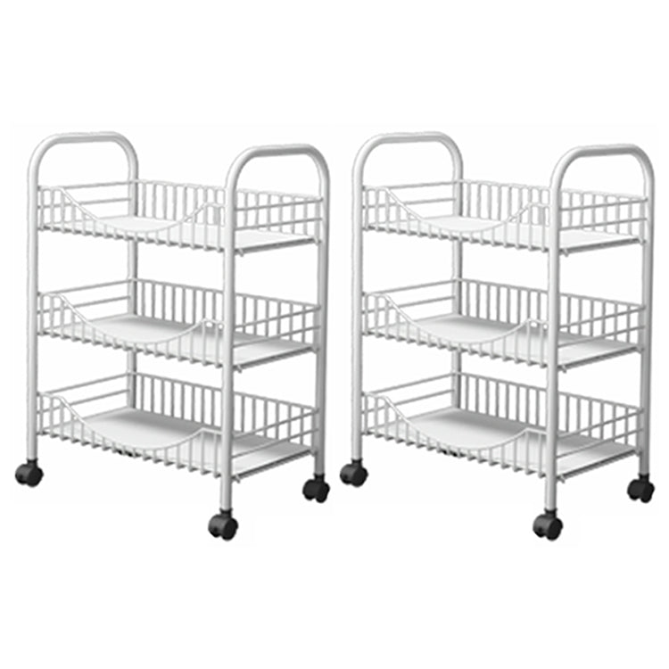 Moderne stijl stalen boekenkast met wielen open boekenplank voor woonkamer