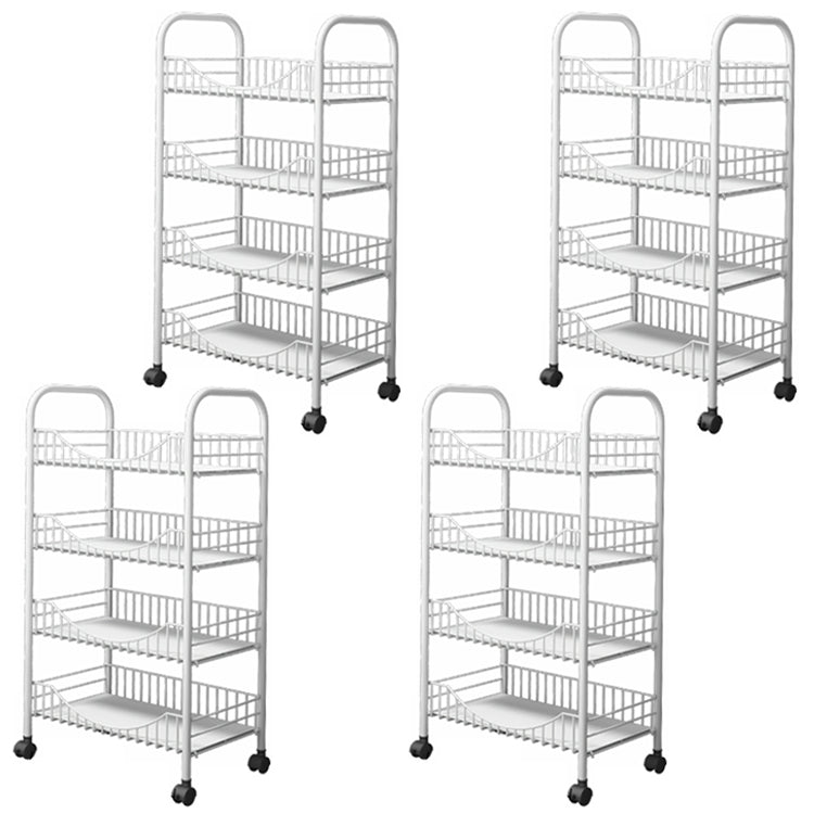 Moderne stijl stalen boekenkast met wielen open boekenplank voor woonkamer