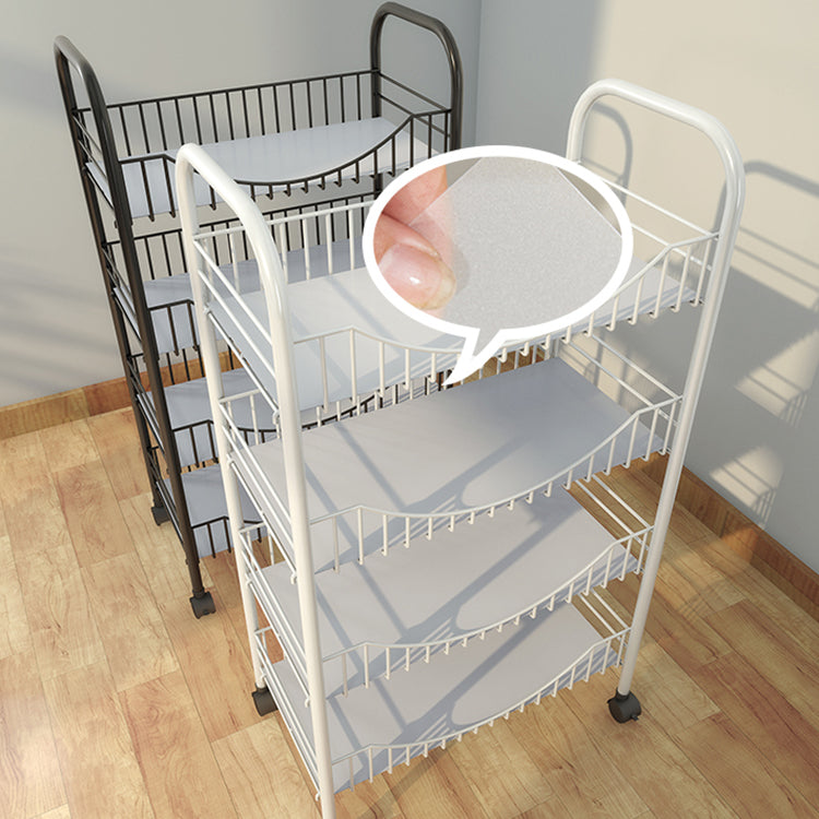 Moderne stijl stalen boekenkast met wielen open boekenplank voor woonkamer