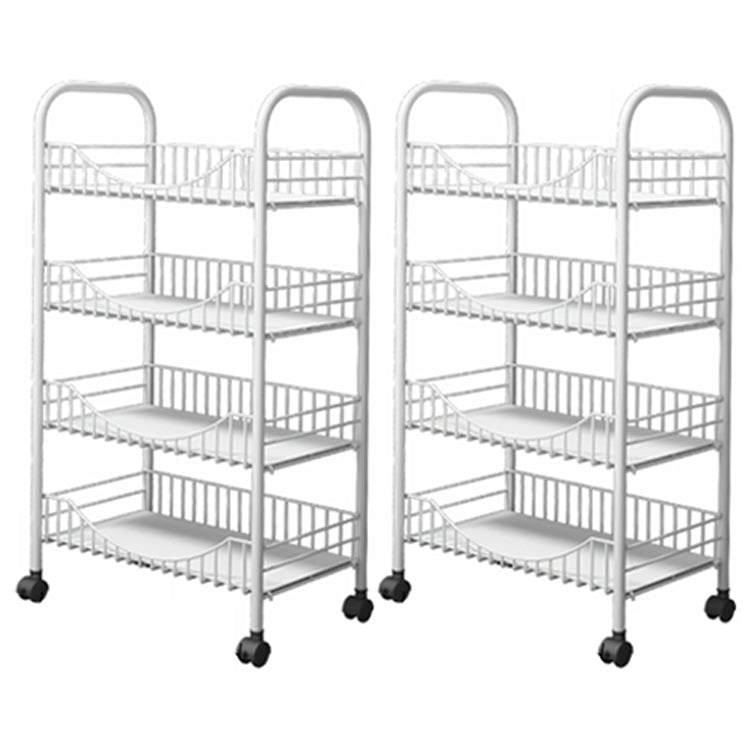 Moderne stijl stalen boekenkast met wielen open boekenplank voor woonkamer