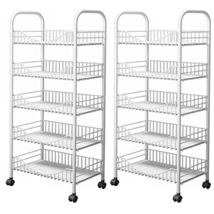 Moderne stijl stalen boekenkast met wielen open boekenplank voor woonkamer