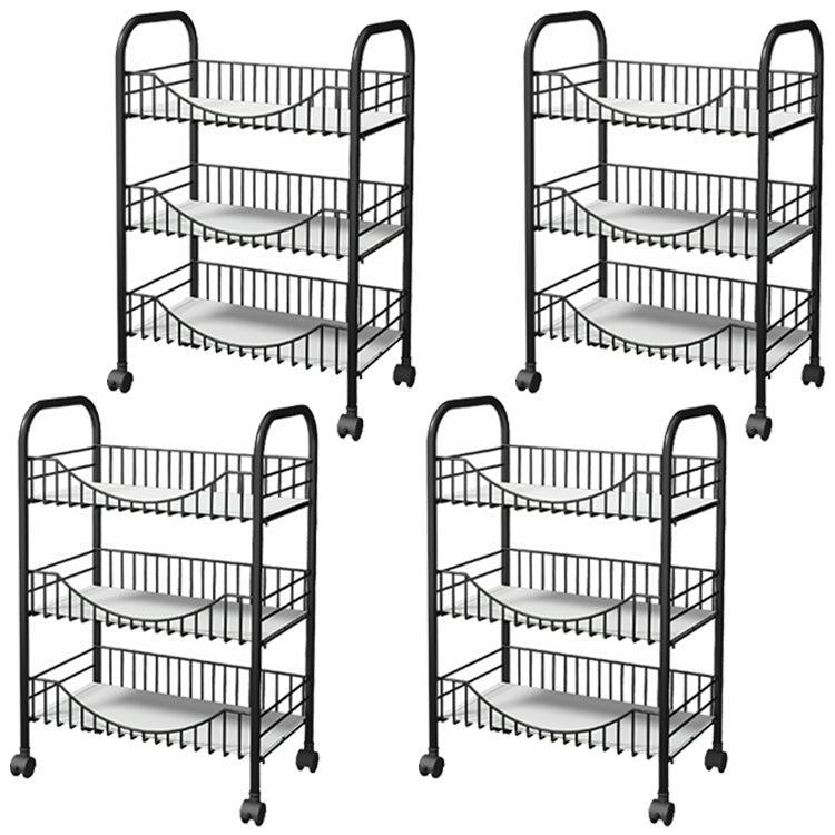 Moderne stijl stalen boekenkast met wielen open boekenplank voor woonkamer