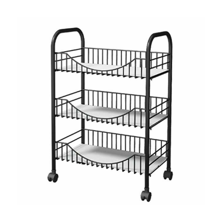 Moderne stijl stalen boekenkast met wielen open boekenplank voor woonkamer