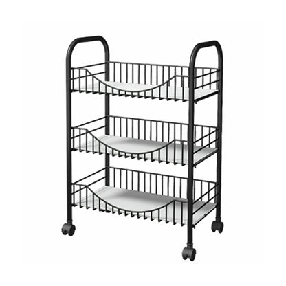 Moderne stijl stalen boekenkast met wielen open boekenplank voor woonkamer