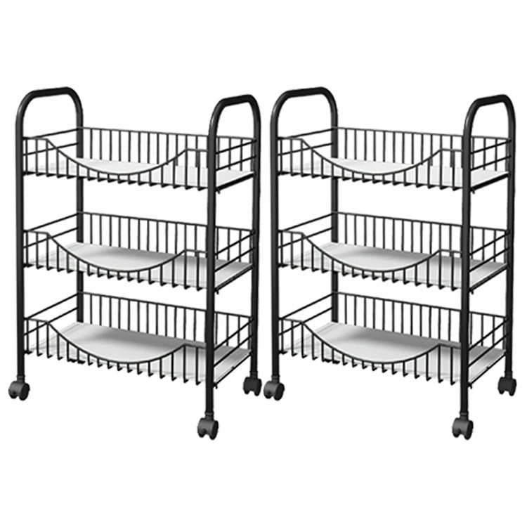 Moderne stijl stalen boekenkast met wielen open boekenplank voor woonkamer