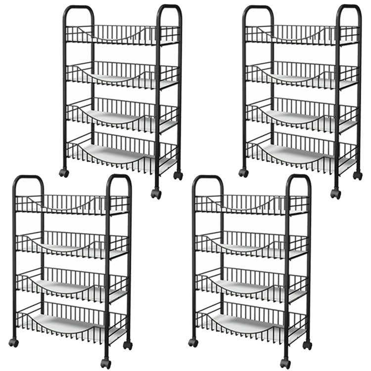 Moderne stijl stalen boekenkast met wielen open boekenplank voor woonkamer