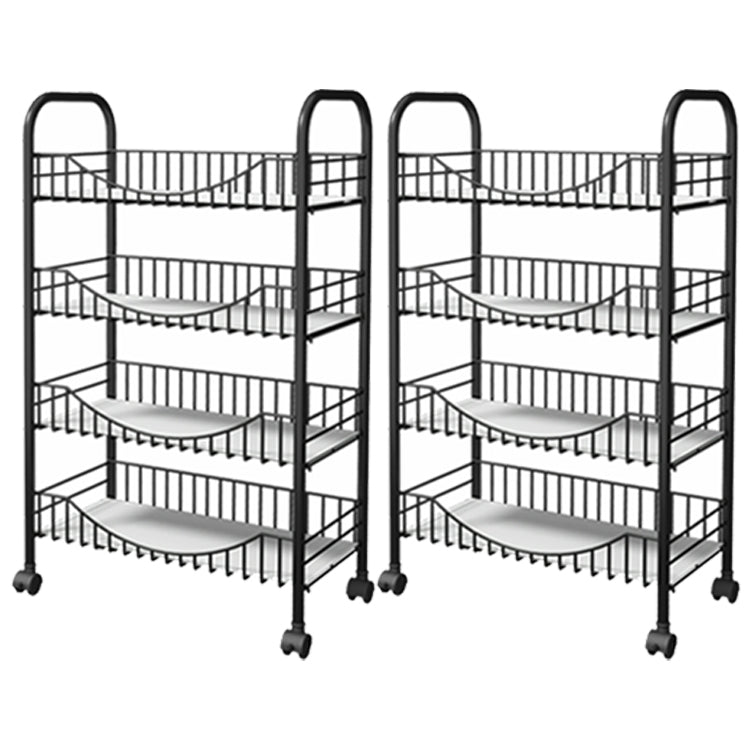 Moderne stijl stalen boekenkast met wielen open boekenplank voor woonkamer