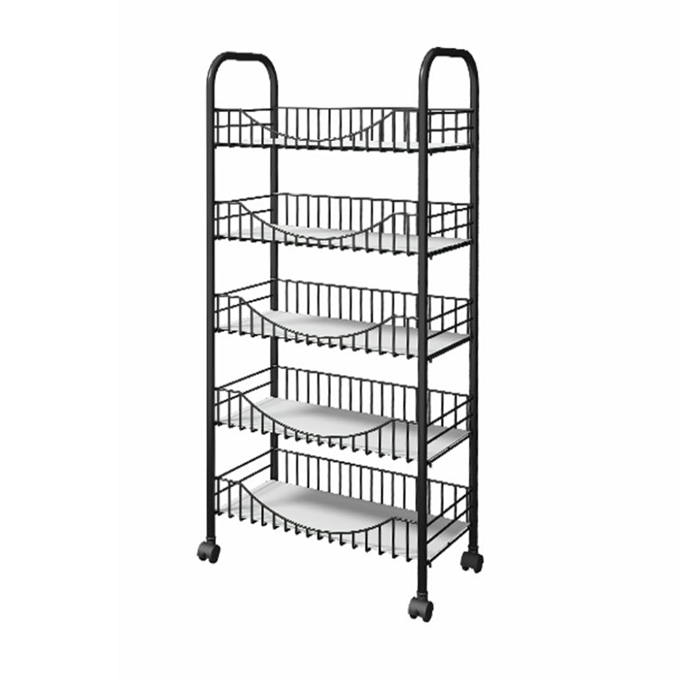 Moderne stijl stalen boekenkast met wielen open boekenplank voor woonkamer