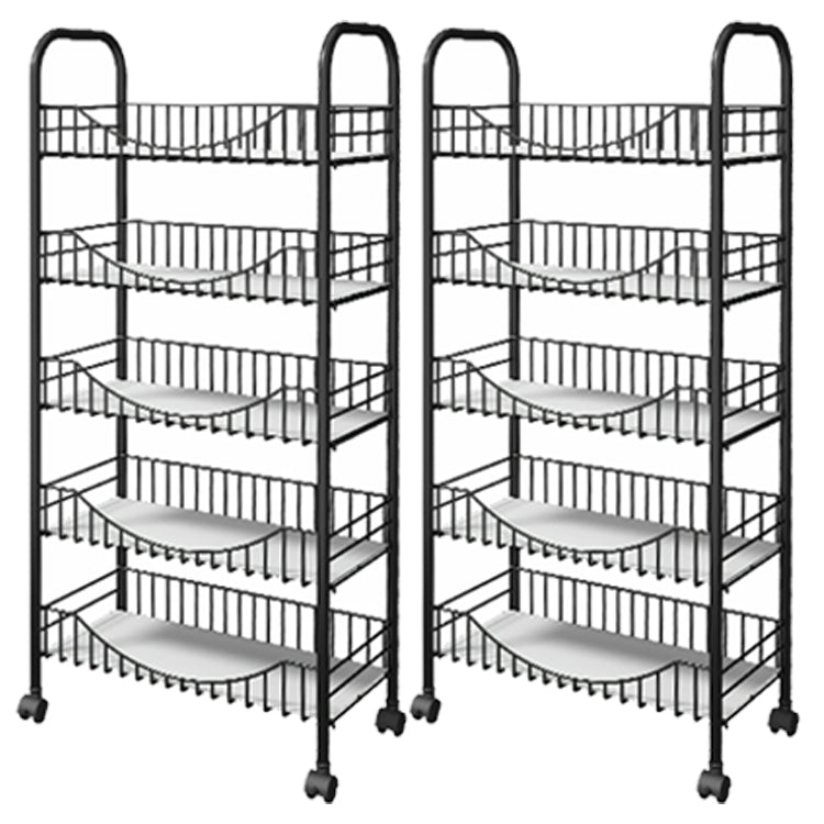 Moderne stijl stalen boekenkast met wielen open boekenplank voor woonkamer